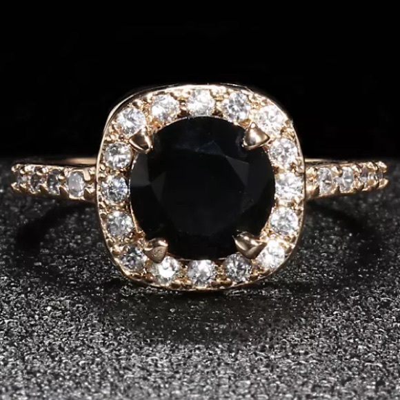 NWOT black sapphire sterling silver ring - Picture 2 of 6